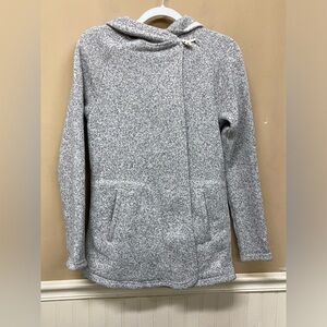 The North Face Sweater S Crescent Fleece Hood Wrap Toggle Heather Gray